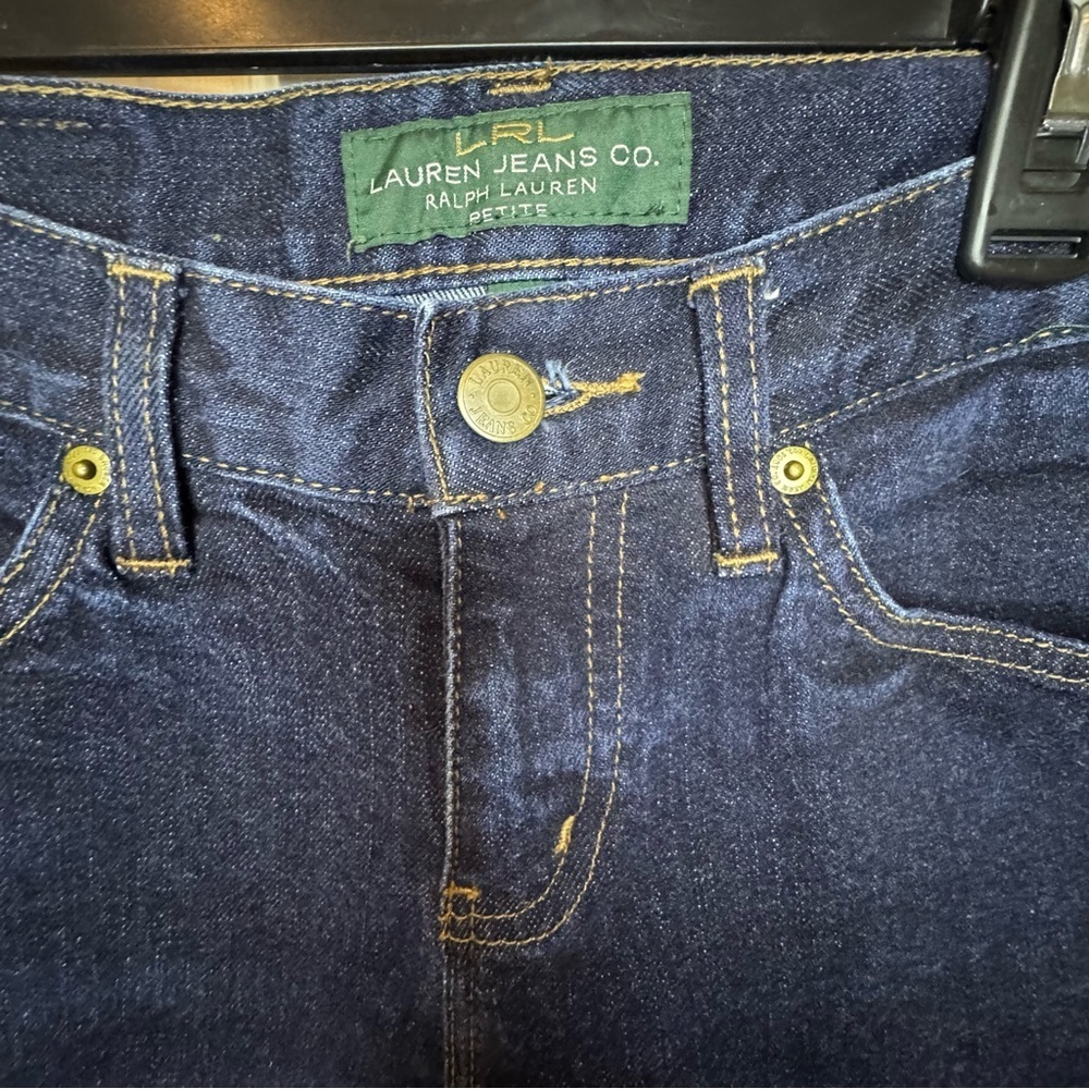 LRL Lauren Jean Co Ralph Lauren Dark Blue Boot Cut Petite Size 2 Jeans - Picture 2 of 9